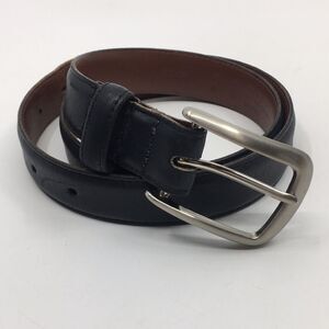 Vintage Coach Womens Navy Leather Nickel Buckle Belt Sz Medium Style # 3924